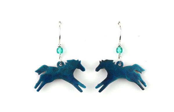 Blue Horse Earrings