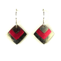 LAYERED THREE SQUARES EARRINGS
