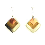 LAYERED THREE SQUARES EARRINGS