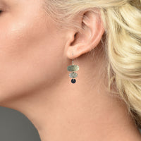 Three part sideways ovals earring