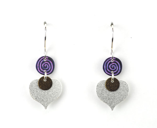 Purple swirl w/silver heart
