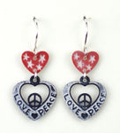 Red heart w/large love-peace heart