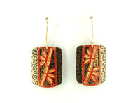 Red Bamboo Earrings