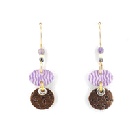 Small copper and purple earring