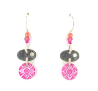 Pink and silver earrings